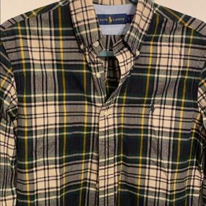 Mens Ralph Lauren flannel button up shirt.